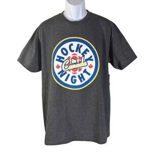 CBC Hockey Night in Canada T-Shirt Mens Large Charcoal Heather Graphic Tee